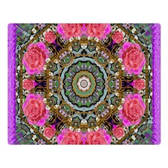 Roses In A Color Cascade Of Freedom And Peace Double Sided Flano Blanket (large)  by pepitasart