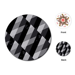 Black And White Grunge Striped Pattern Playing Cards (round)  by dflcprints