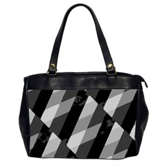 Black And White Grunge Striped Pattern Office Handbags (2 Sides) 