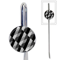 Black And White Grunge Striped Pattern Book Mark by dflcprints