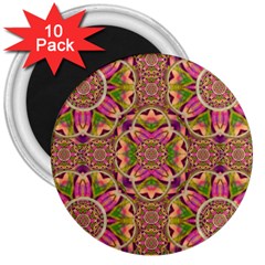 Jungle Flowers In Paradise  Lovely Chic Colors 3  Magnets (10 Pack)  by pepitasart