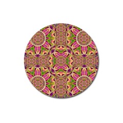 Jungle Flowers In Paradise  Lovely Chic Colors Magnet 3  (round) by pepitasart