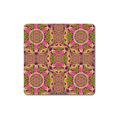 Jungle Flowers In Paradise  Lovely Chic Colors Square Magnet by pepitasart