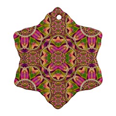 Jungle Flowers In Paradise  Lovely Chic Colors Snowflake Ornament (two Sides) by pepitasart