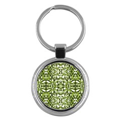 Stylized Nature Print Pattern Key Chains (round) 