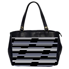 Skewed Stripes Pattern Design Office Handbags (2 Sides)  by dflcprints