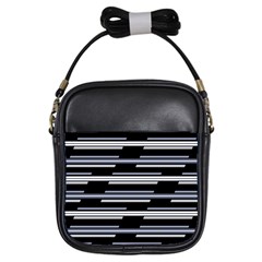 Skewed Stripes Pattern Design Girls Sling Bags by dflcprints