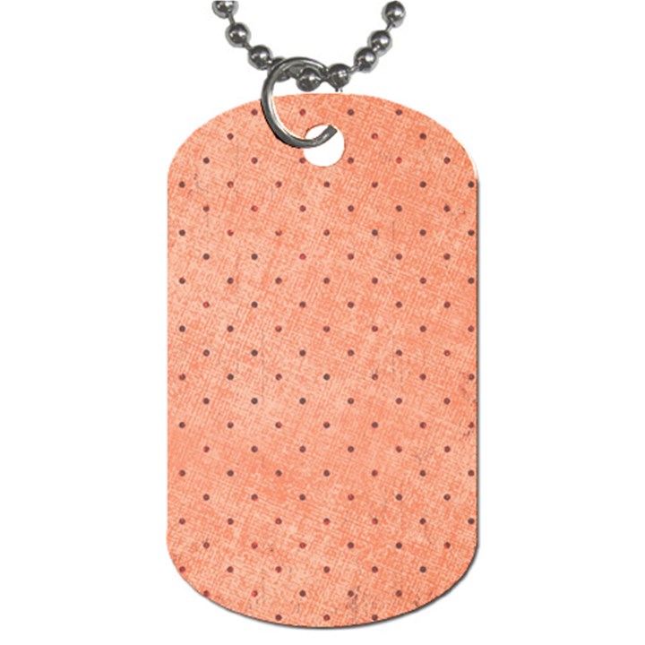 Dot Peach Dog Tag (One Side)