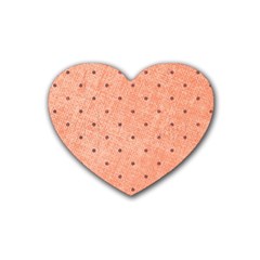 Dot Peach Heart Coaster (4 Pack)  by snowwhitegirl