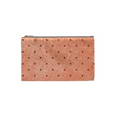 Dot Peach Cosmetic Bag (small)  by snowwhitegirl