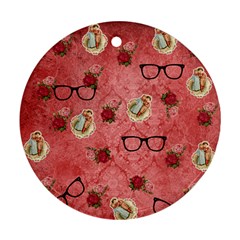 Vintage Glasses Rose Ornament (round)