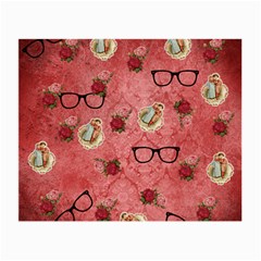 Vintage Glasses Rose Small Glasses Cloth (2-side) by snowwhitegirl