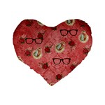 Vintage Glasses Rose Standard 16  Premium Heart Shape Cushions Back