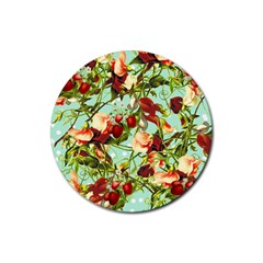 Fruit Blossom Rubber Coaster (round)  by snowwhitegirl