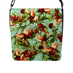 Fruit Blossom Flap Messenger Bag (l)  by snowwhitegirl