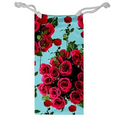 Roses Blue Jewelry Bag