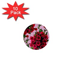 Roses Pink 1  Mini Buttons (10 Pack) 