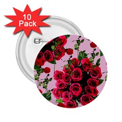 Roses Pink 2 25  Buttons (10 Pack) 