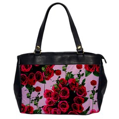 Roses Pink Office Handbags by snowwhitegirl