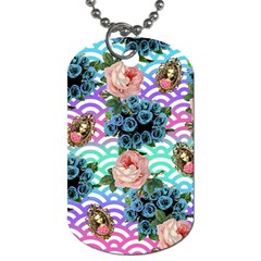 Floral Waves Dog Tag (two Sides)