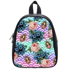 Floral Waves School Bag (small) by snowwhitegirl