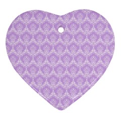 Damask Lilac Ornament (heart)