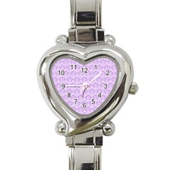 Damask Lilac Heart Italian Charm Watch