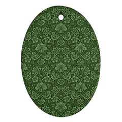 Damask Green Ornament (oval) by snowwhitegirl