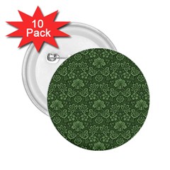 Damask Green 2 25  Buttons (10 Pack) 