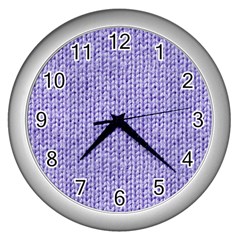 Knitted Wool Lilac Wall Clocks (silver)  by snowwhitegirl