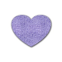 Knitted Wool Lilac Rubber Coaster (heart)  by snowwhitegirl