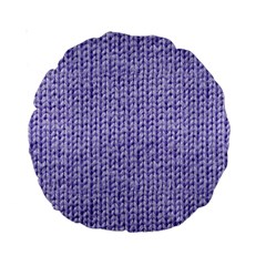 Knitted Wool Lilac Standard 15  Premium Round Cushions