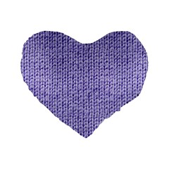 Knitted Wool Lilac Standard 16  Premium Flano Heart Shape Cushions by snowwhitegirl