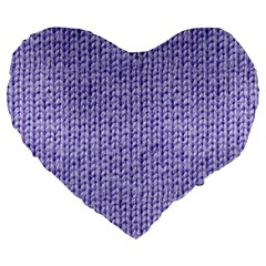 Knitted Wool Lilac Large 19  Premium Flano Heart Shape Cushions by snowwhitegirl