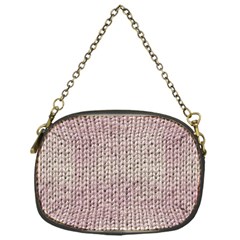 Knitted Wool Pink Light Chain Purses (one Side) 