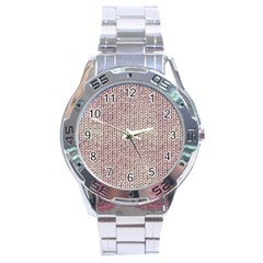 Knitted Wool Pink Light Stainless Steel Analogue Watch by snowwhitegirl