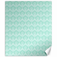 Damask Aqua Green Canvas 20  X 24  