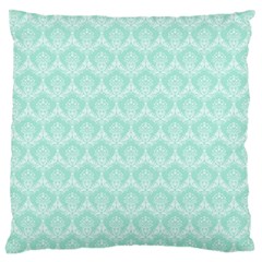 Damask Aqua Green Large Cushion Case (two Sides)