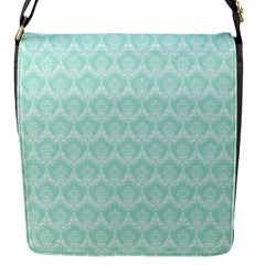 Damask Aqua Green Flap Messenger Bag (s) by snowwhitegirl