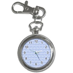 Damask Light Blue Key Chain Watches by snowwhitegirl