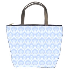 Damask Light Blue Bucket Bags