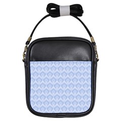 Damask Light Blue Girls Sling Bags