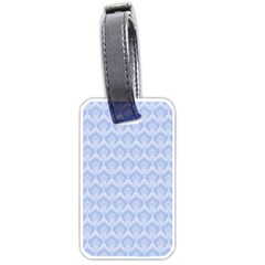 Damask Light Blue Luggage Tags (one Side) 