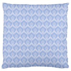 Damask Light Blue Large Flano Cushion Case (two Sides)