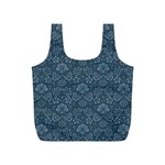 Damask Blue Full Print Recycle Bags (S)  Back