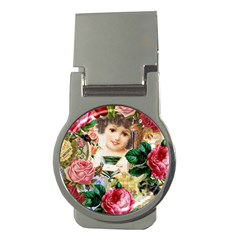 Little Girl Victorian Collage Money Clips (round)  by snowwhitegirl