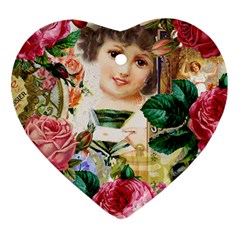 Little Girl Victorian Collage Heart Ornament (two Sides) by snowwhitegirl