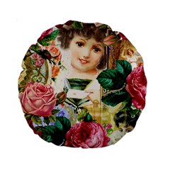 Little Girl Victorian Collage Standard 15  Premium Round Cushions