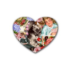 Victorian Collage Heart Coaster (4 Pack)  by snowwhitegirl