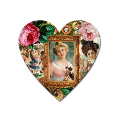 Victorian Collage Of Woman Heart Magnet by snowwhitegirl